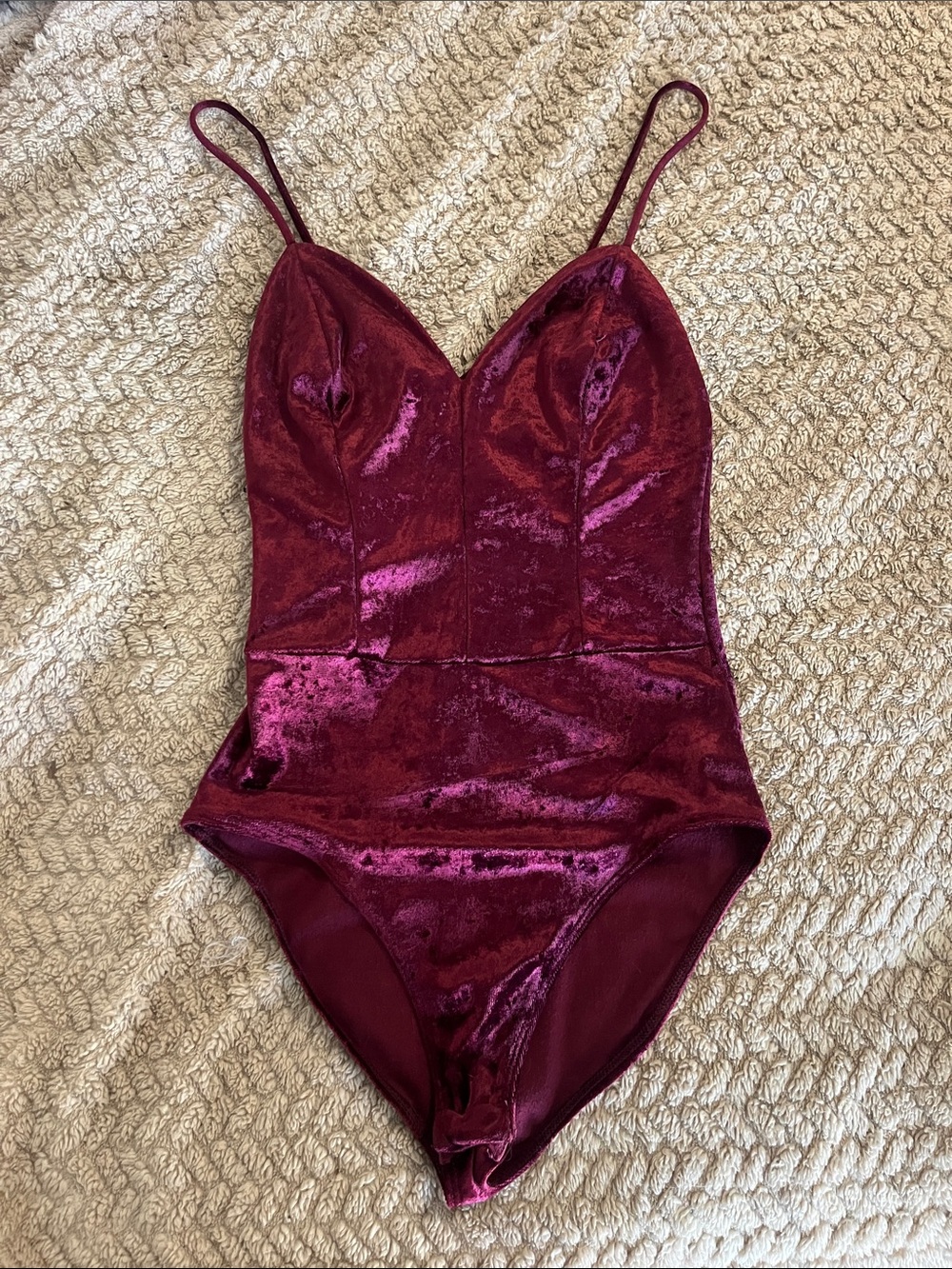 Velvet Burgundy Womens' One-Piece Bodysuit